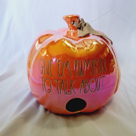 Rae Dunn Orange Iridescent Luster Pumpkin Birdhouse Fall Autumn Halloween Decor - Picture 2 of 12